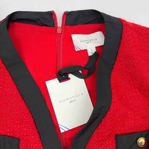 Tuckernuck Pomander Place Red Coco Tweed Bow Dress - Picture 3 of 11